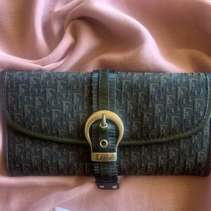 Vintage Christian Dior Black Trotter Long Wallet